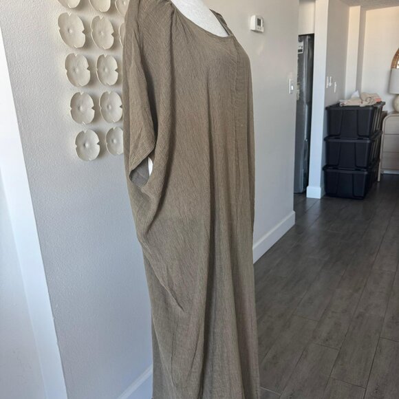 European Linen-Blend Caftan Maxi Dress | Greece Boutique - Picture 4 of 6